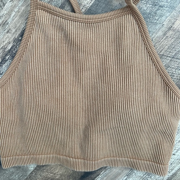 JoyLab Ribbed Tan Crop Top - Picture 4 of 9